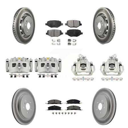 Front Rear Disc Brake Caliper Coat Rotor And Ceramic Pad Kit (10Pc) For 2016 Lincoln MKS KCG-100808T