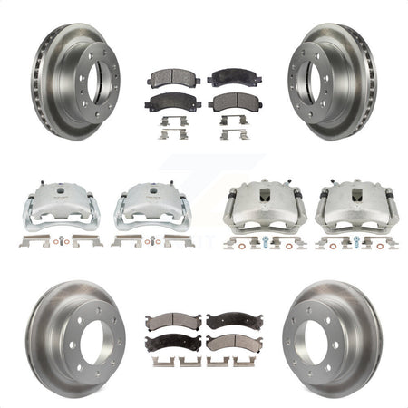 Front Rear Disc Brake Caliper Coated Rotors And Semi-Metallic Pads Kit (10Pc) For Chevrolet Express 2500 GMC Savana KCG-100809P by Transit Auto