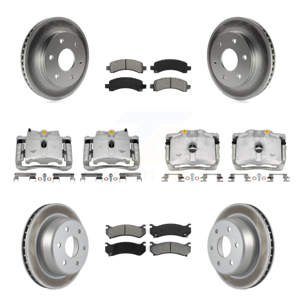 Front Rear Brake Caliper Coat Rotor Semi-Metallic Pad Kit (10Pc) For Chevrolet Avalanche KCG-100809S
