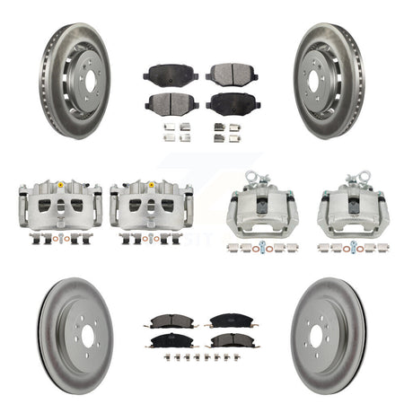 Front Rear Brake Caliper Coat Rotors Ceramic Pad Kit (10Pc) For Ford Explorer Police MKS KCG-100809T