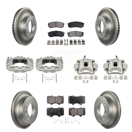 Front Rear Disc Brake Caliper Coat Rotors & Ceramic Pad Kit (10Pc) For Toyota FJ Cruiser KCG-100810T