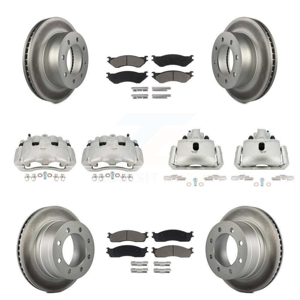 Front Rear Disc Brake Caliper Coated Rotor And Ceramic Pad Kit (10Pc) For Dodge Ram 1500 KCG-100811C