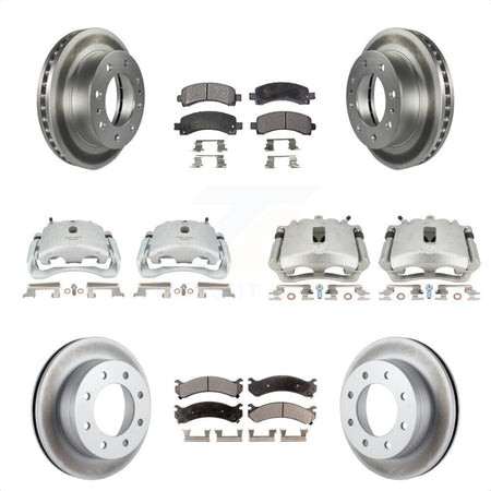 Front Rear Disc Brake Caliper Coated Rotors And Semi-Metallic Pads Kit (10Pc) For Chevrolet Express 2500 GMC Savana KCG-100811P by Transit Auto