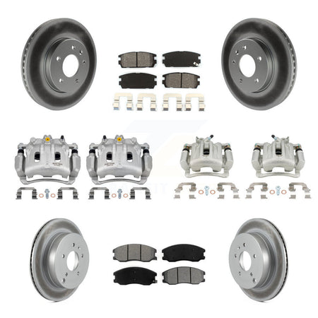 Front Rear Brake Caliper Coat Rotor & Semi-Metallic Pad Kit (10Pc) For Chevrolet Equinox KCG-100813S