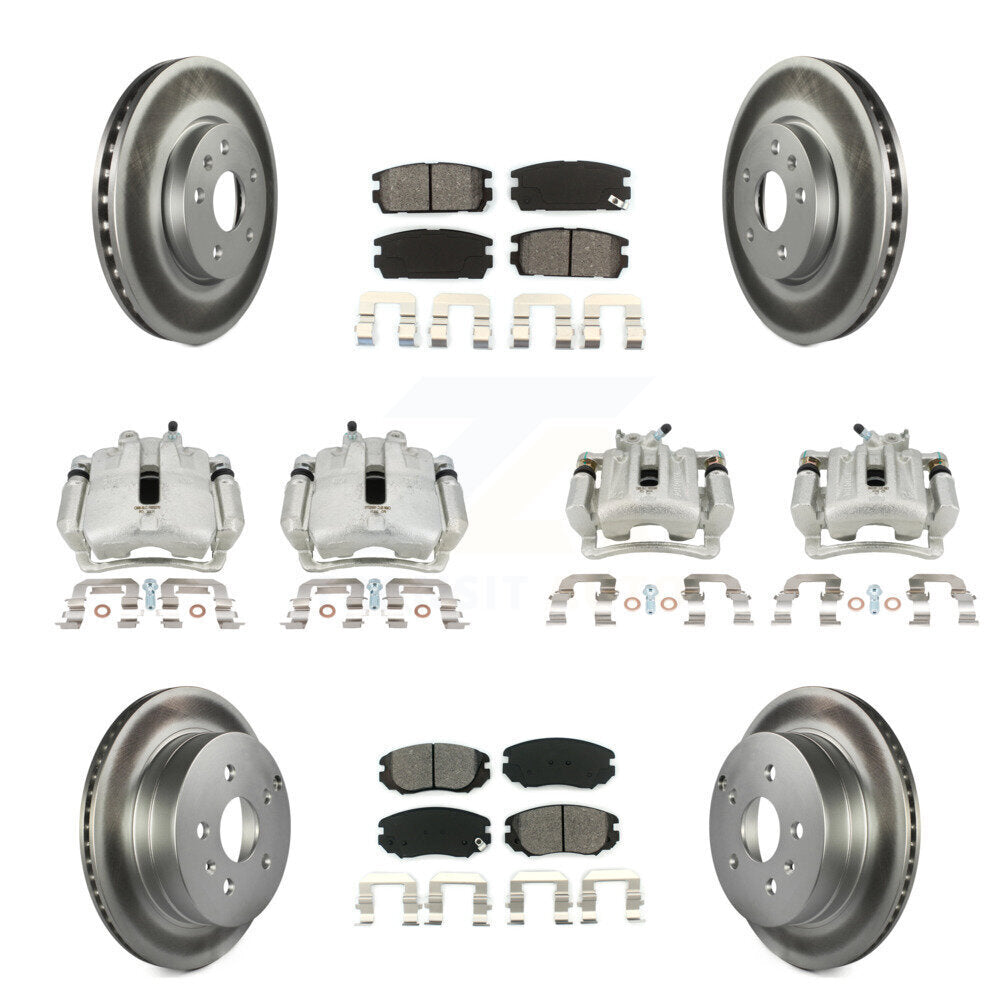 Front Rear Brake Caliper Coat Rotor & Semi-Metallic Pad Kit (10Pc) For Chevrolet Equinox KCG-100814S
