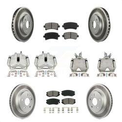 Front Rear Disc Brake Caliper Coated Rotors And Semi-Metallic Pads Kit (10Pc) For Chevrolet Impala Malibu KCG-100815S