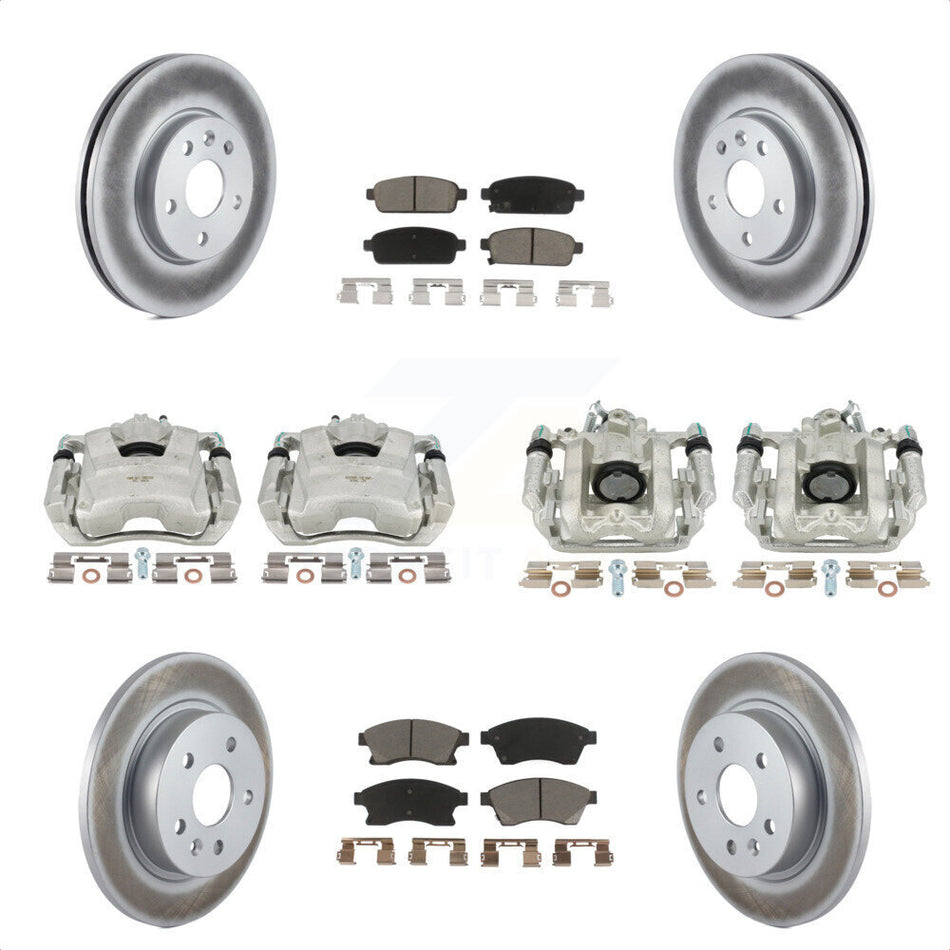 Front Rear Disc Brake Caliper Coated Rotors And Ceramic Pads Kit (10Pc) For Chevrolet Cruze Limited KCG-100816C by Transit Auto