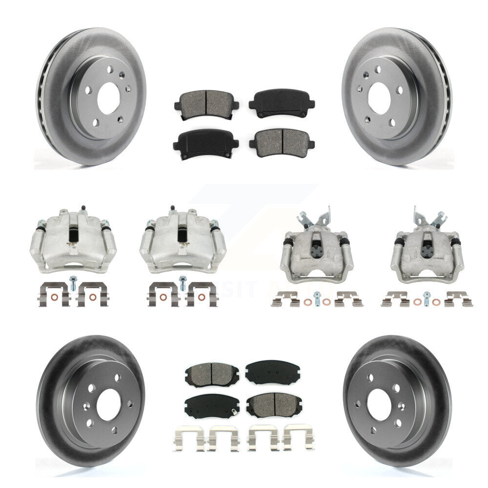 Front Rear Brake Caliper Coat Rotors & Semi-Metallic Pad Kit (10Pc) For Chevrolet Malibu KCG-100816S