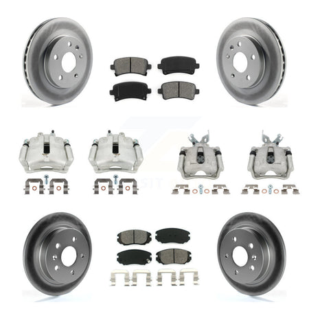 Front Rear Brake Caliper Coat Rotors & Semi-Metallic Pad Kit (10Pc) For Chevrolet Malibu KCG-100816S