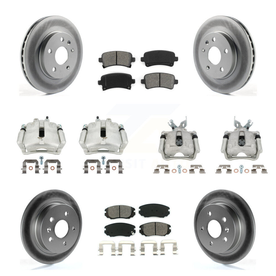 Front Rear Brake Caliper Coat Rotors & Semi-Metallic Pad Kit (10Pc) For Chevrolet Malibu KCG-100816S