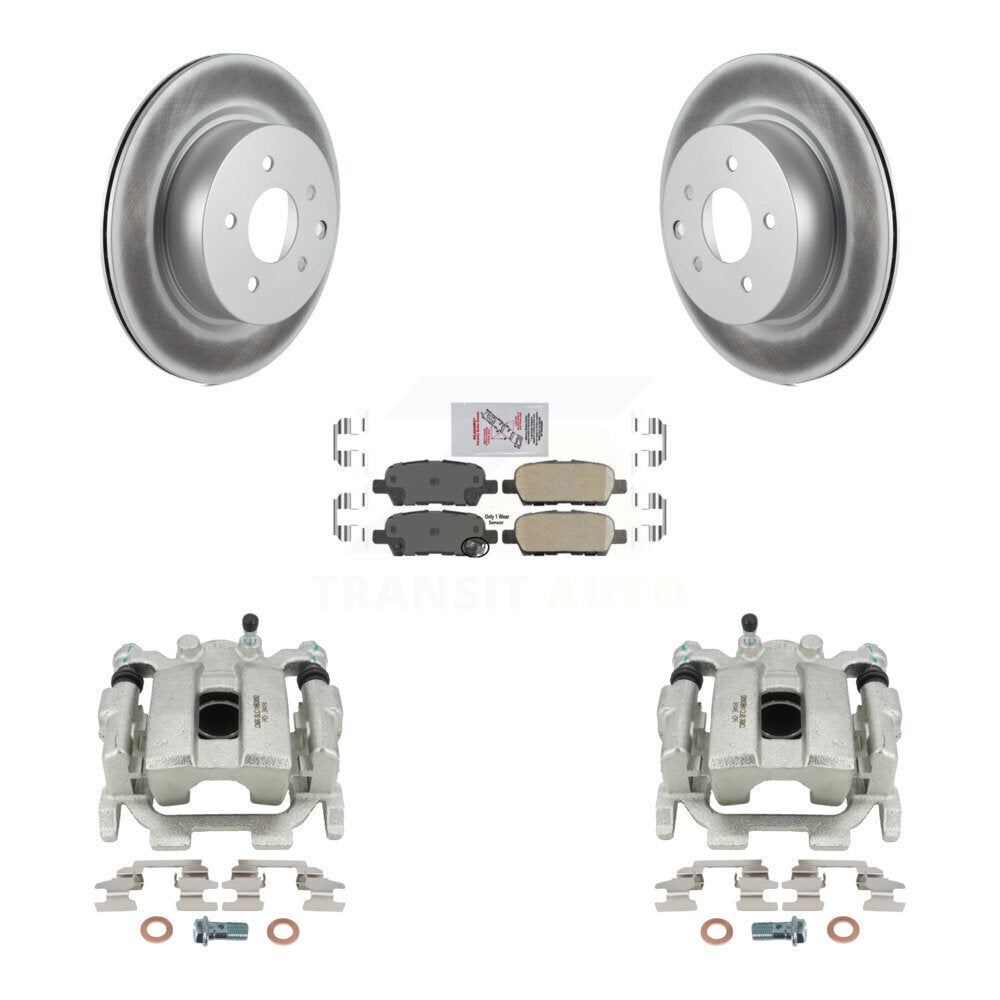 Rear Disc Brake Caliper Coated Rotors And Ceramic Pads Kit For 2013 INFINITI EX37 KCG-100817N by Transit Auto