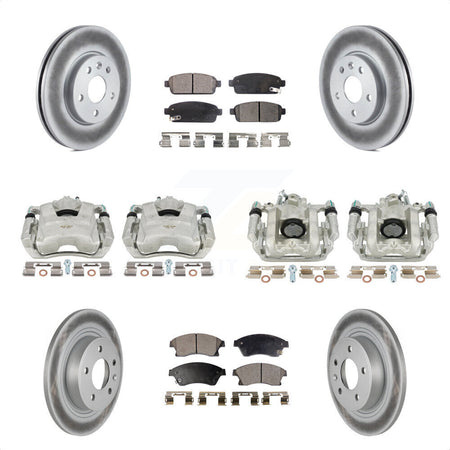 Front Rear Disc Brake Caliper Coated Rotors And Ceramic Pads Kit (10Pc) For 2013 Chevrolet Cruze LT LTZ With 292mm Diameter Rotor KCG-100817T by Transit Auto