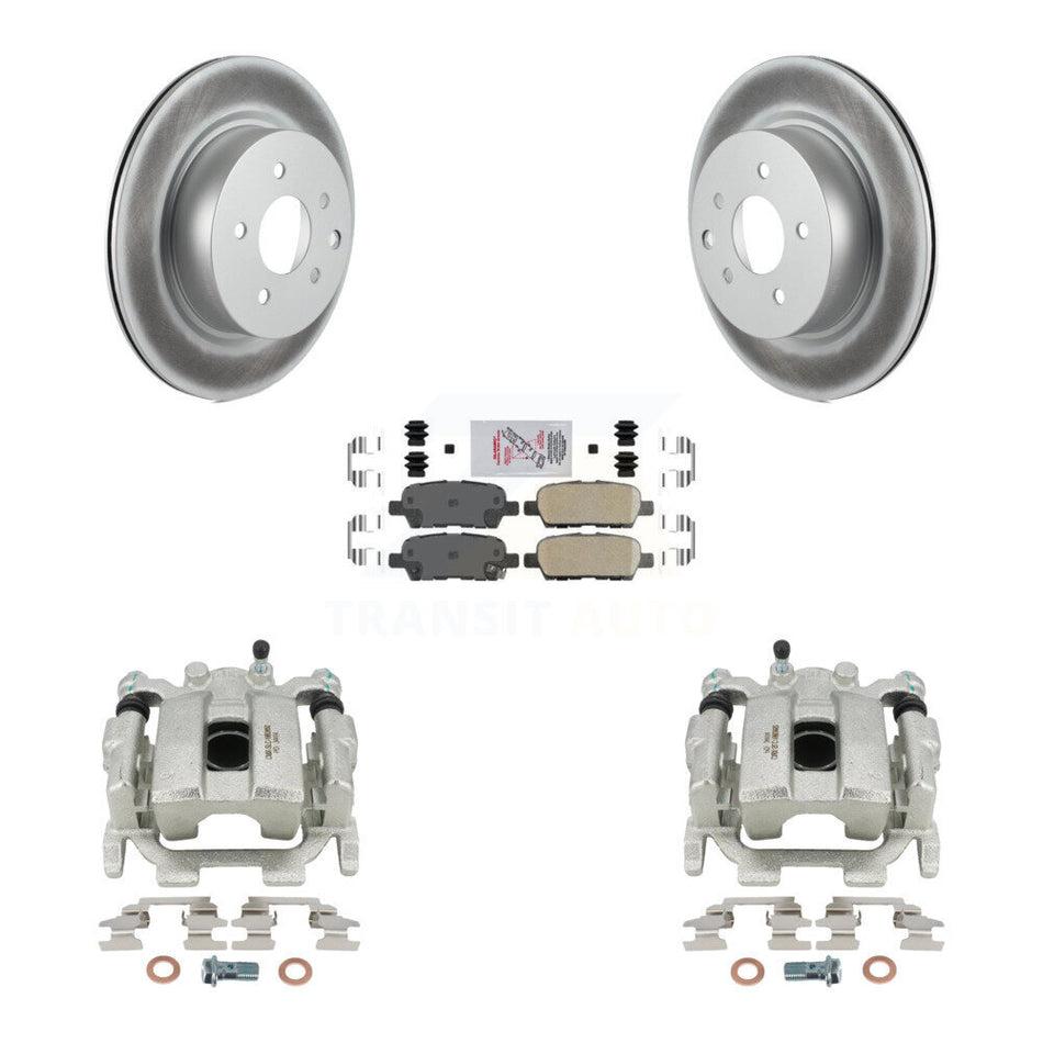 Rear Disc Brake Caliper Coated Rotors And Ceramic Pads Kit For 2013 INFINITI EX37 KCG-100818N