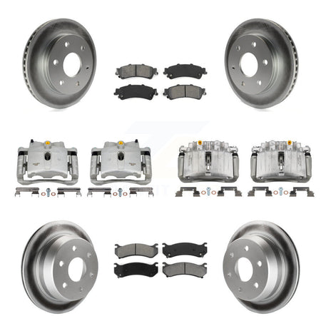 Front Rear Brake Caliper Coat Rotor Semi-Metallic Pad Kit (10Pc) For Chevrolet Silverado KCG-100818S