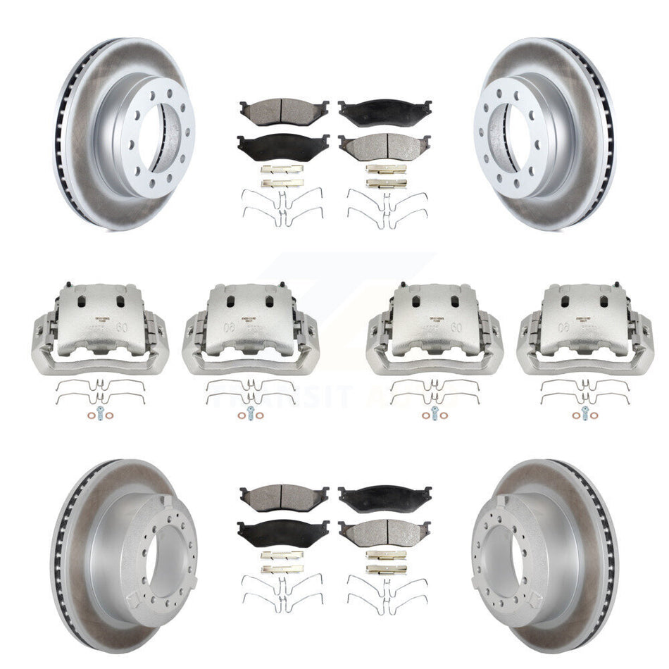 Front Rear Brake Caliper Coat Rotors & Semi-Metallic Pad Kit (10Pc) For Ford F-450 Super KCG-100819P