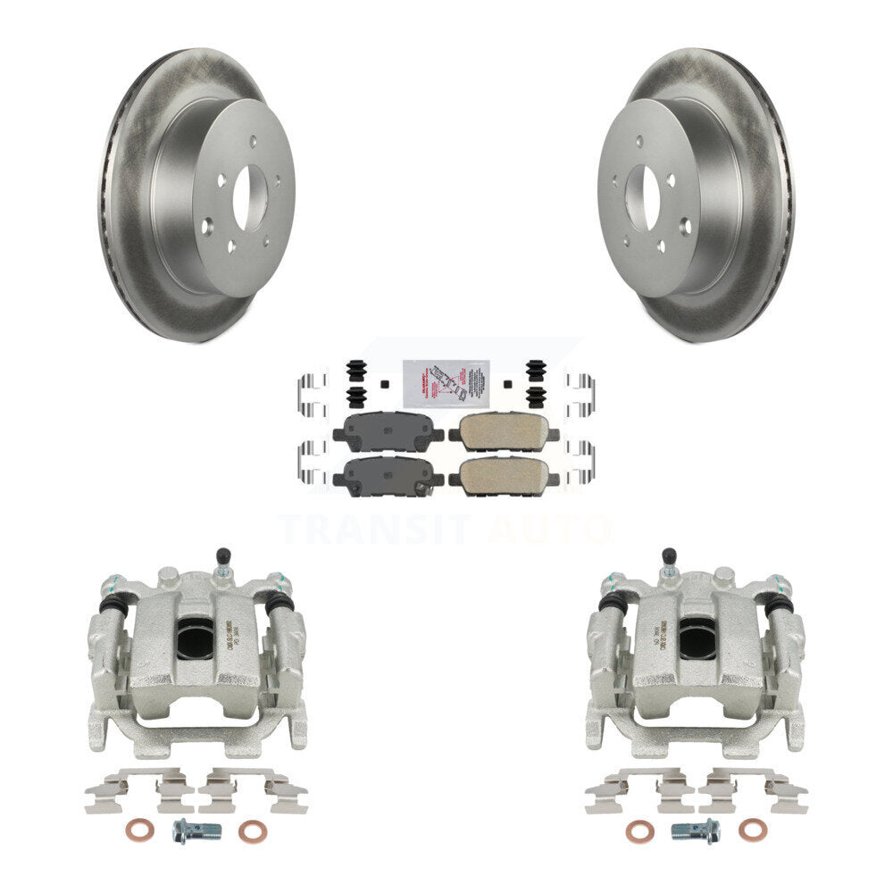 Rear Disc Brake Caliper Coated Rotors And Ceramic Pads Kit For 2013 INFINITI FX37 KCG-100820N by Transit Auto