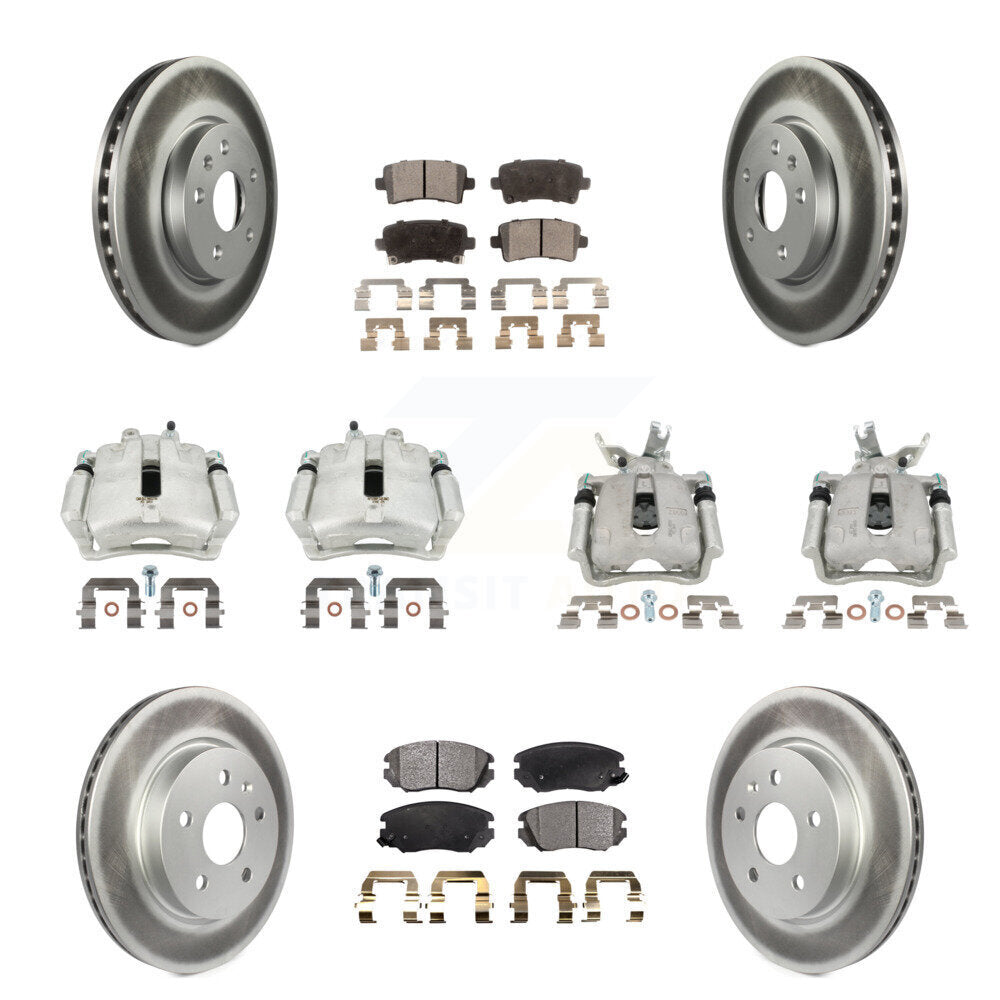 Front Rear Brake Caliper Coat Rotors Ceramic Pad Kit (10Pc) For Chevrolet Malibu Limited KCG-100820T