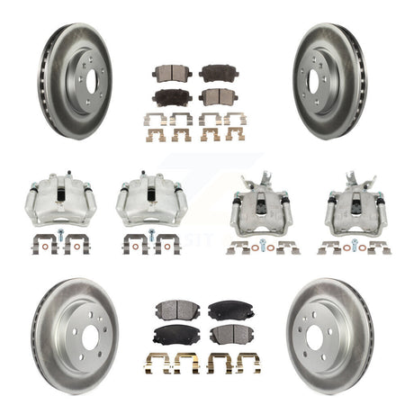Front Rear Brake Caliper Coat Rotors Ceramic Pad Kit (10Pc) For Chevrolet Malibu Limited KCG-100820T