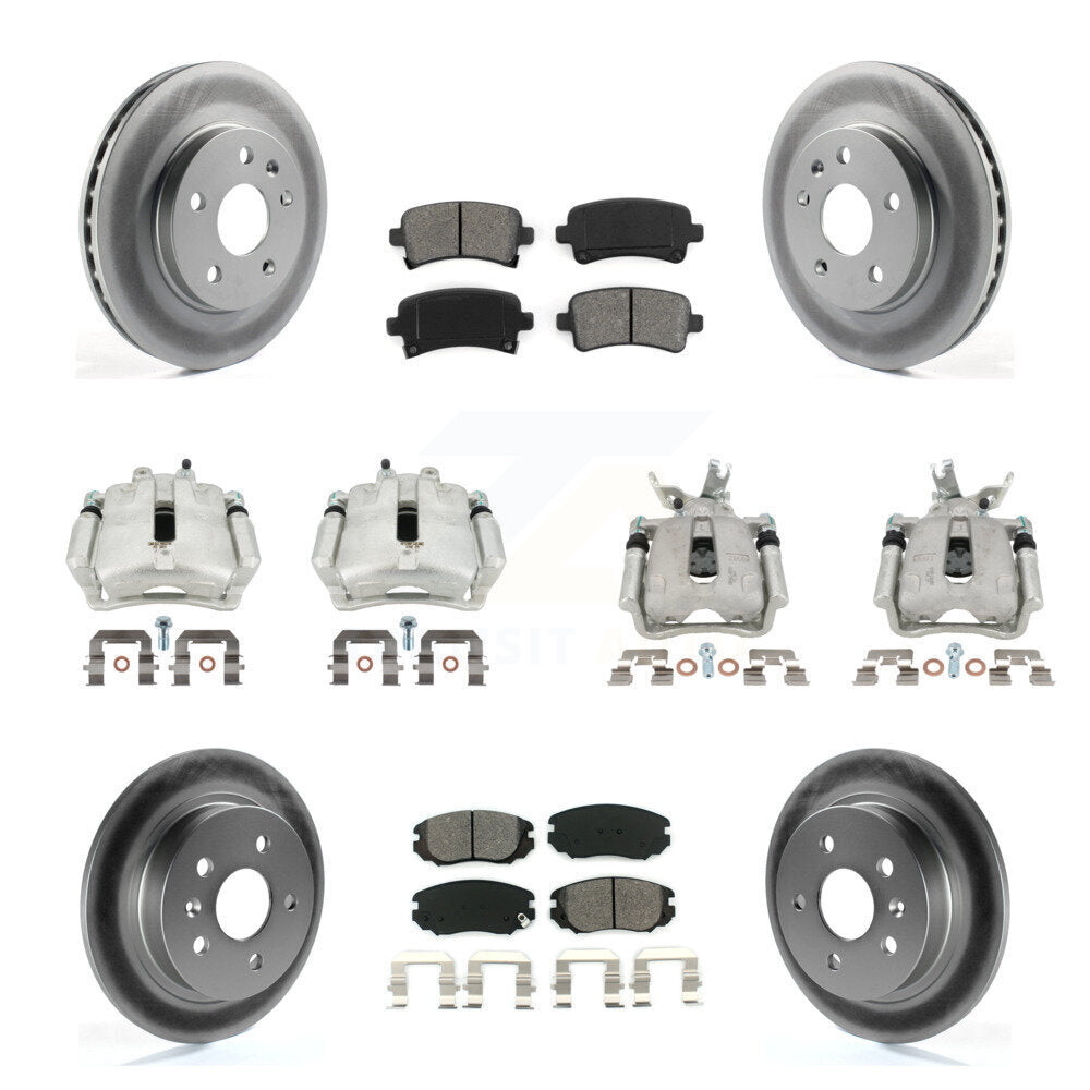 Front Rear Brake Caliper Coat Rotors & Semi-Metallic Pad Kit (10Pc) For Chevrolet Malibu KCG-100821S
