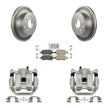 Rear Disc Brake Caliper Coated Rotors And Ceramic Pads Kit For INFINITI G35 KCG-100825N