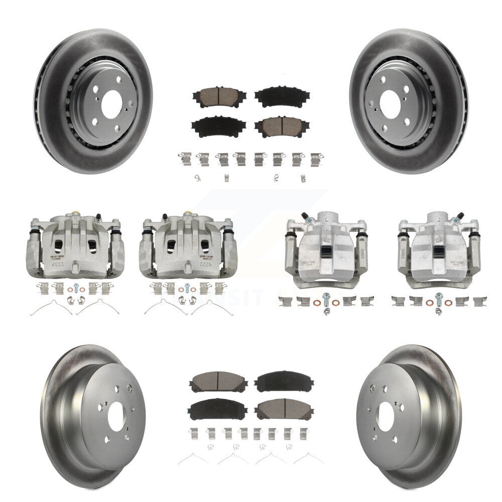 Front Rear Disc Brake Caliper Coat Rotor & Ceramic Pad Kit (10Pc) For Lexus RX350 RX450h KCG-100826C
