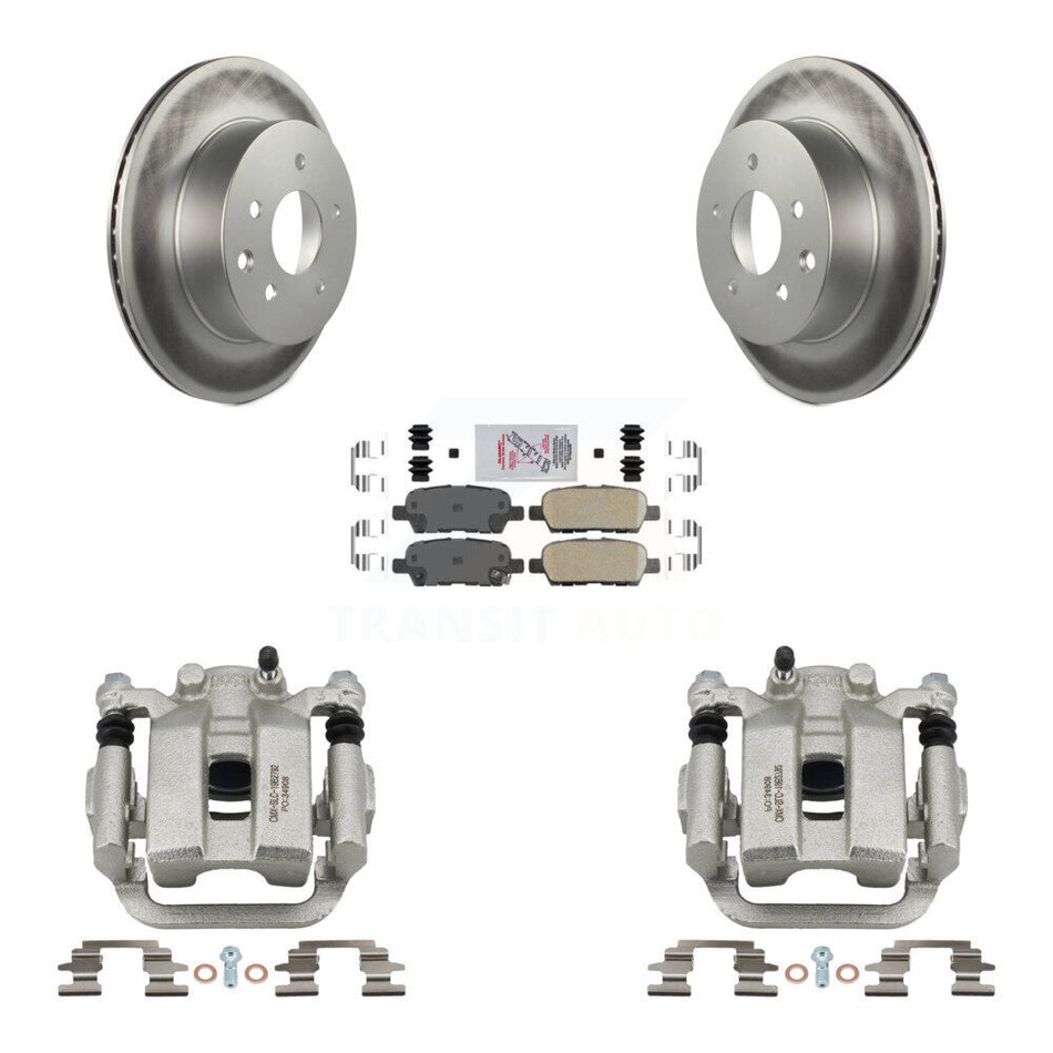 Rear Disc Brake Caliper Coated Rotors And Ceramic Pads Kit For INFINITI G35 KCG-100826N