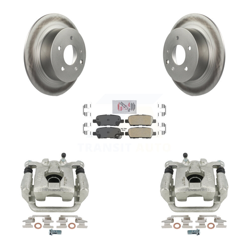 Rear Disc Brake Caliper Coated Rotors And Ceramic Pads Kit For 2007-2008 Nissan Maxima KCG-100827N by Transit Auto