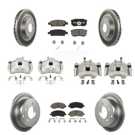 Front Rear Brake Caliper Coat Rotors Ceramic Pad Kit (10Pc) For Jeep Patriot Compass 200 KCG-100830C