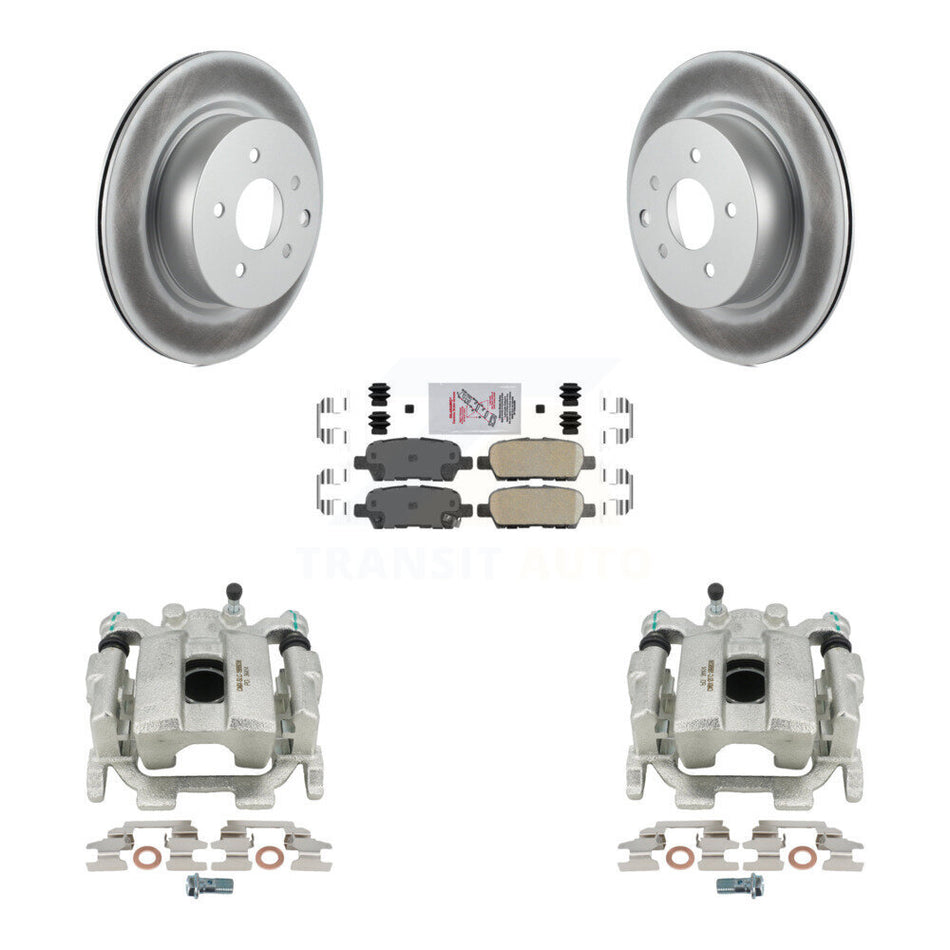 Rear Disc Brake Caliper Coated Rotors And Ceramic Pads Kit For 2010 Nissan 370Z Base Touring Without Sport Package KCG-100830N