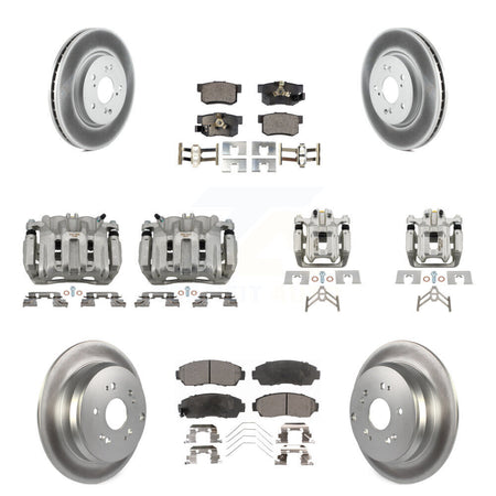 Front Rear Brake Caliper Coat Rotors Ceramic Pad Kit (10Pc) For 2012-2016 Honda CR-V AWD KCG-100830T