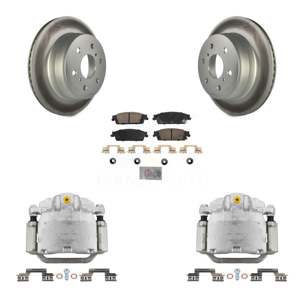 Rear Brake Caliper Coat Rotor Ceramic Pad Kit For GMC Chevrolet Sierra 1500 Silverado XL KCG-100831N