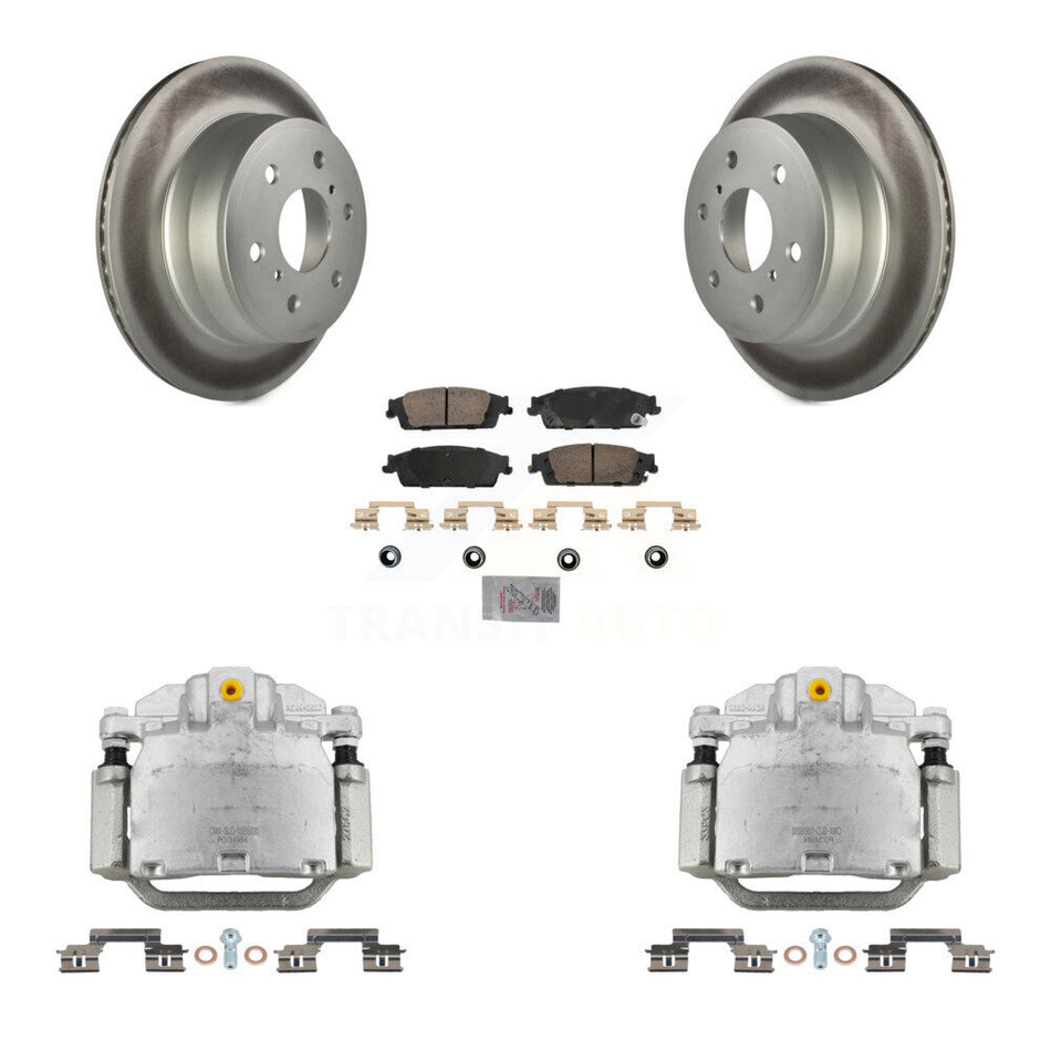 Rear Brake Caliper Coat Rotor Ceramic Pad Kit For GMC Chevrolet Sierra 1500 Silverado XL KCG-100831N