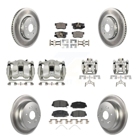 Front Rear Disc Brake Caliper Coat Rotors Ceramic Pad Kit (10Pc) For 2016-2018 Acura RDX KCG-100831T