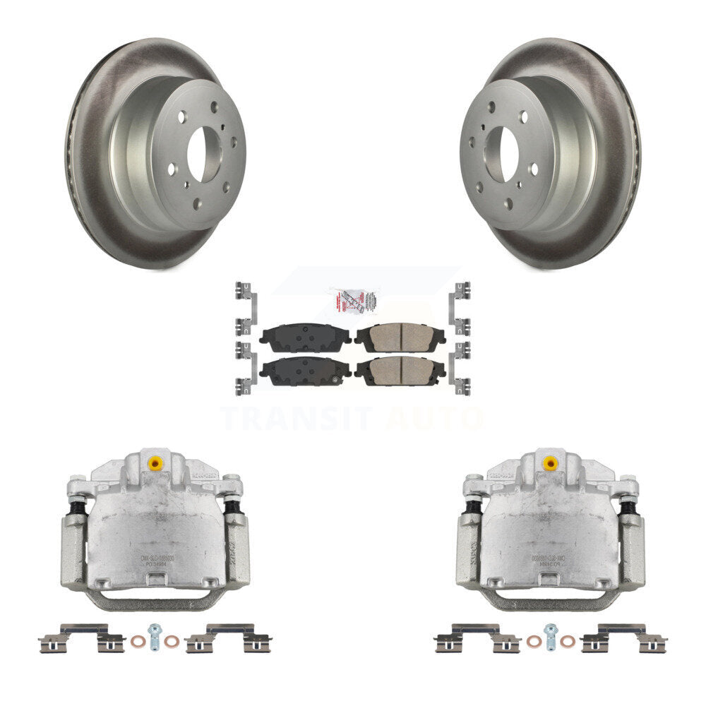 Rear Brake Caliper Coat Rotor Ceramic Pad Kit For GMC Chevrolet Sierra 1500 Silverado XL KCG-100833N
