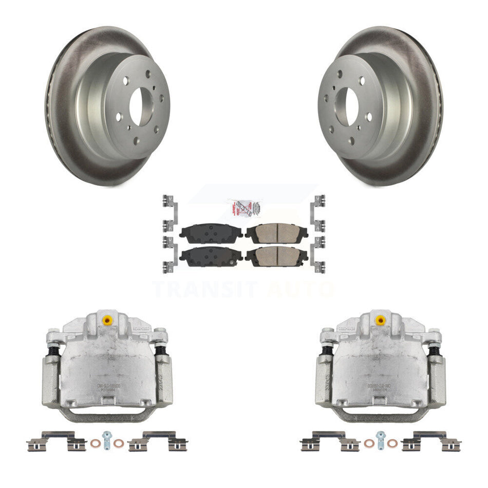 Rear Brake Caliper Coat Rotor Ceramic Pad Kit For GMC Chevrolet Sierra 1500 Silverado XL KCG-100833N