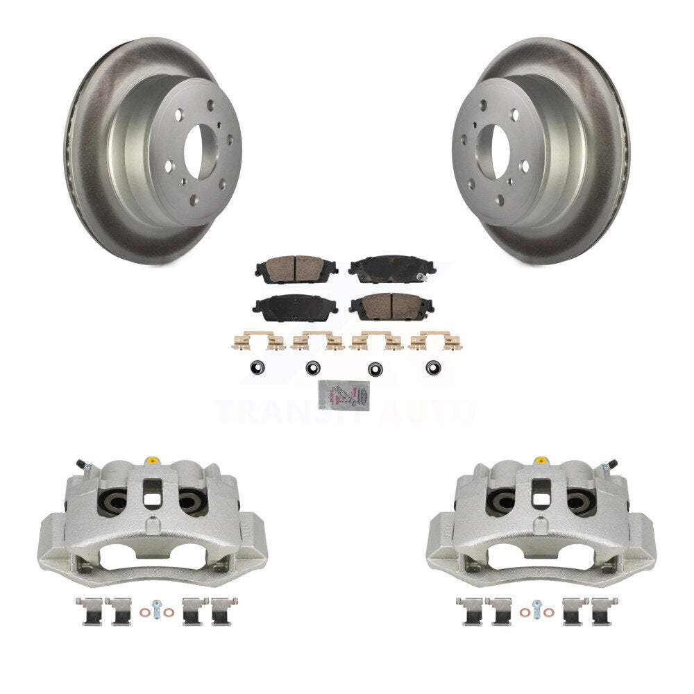 Rear Disc Brake Caliper Coated Rotors And Ceramic Pads Kit For Chevrolet Suburban HD KCG-100834N