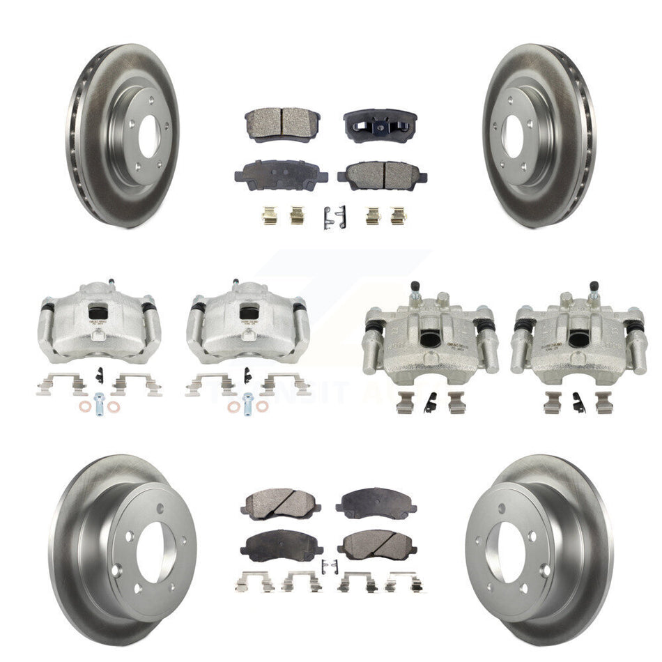 Front Rear Brake Caliper Coat Rotors Ceramic Pad Kit (10Pc) For Jeep Patriot Compass 200 KCG-100834T