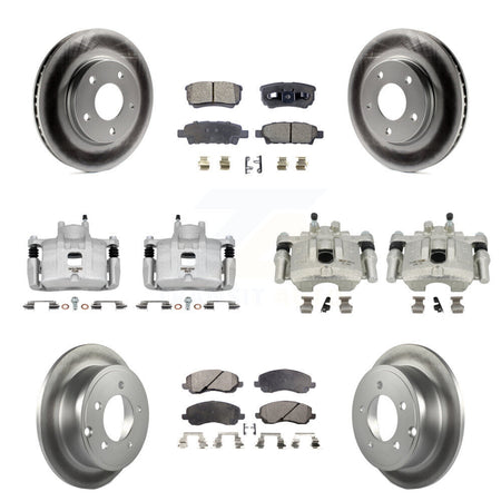 Front Rear Disc Brake Caliper Coat Rotors & Ceramic Pad Kit (10Pc) For Mitsubishi Lancer KCG-100835T