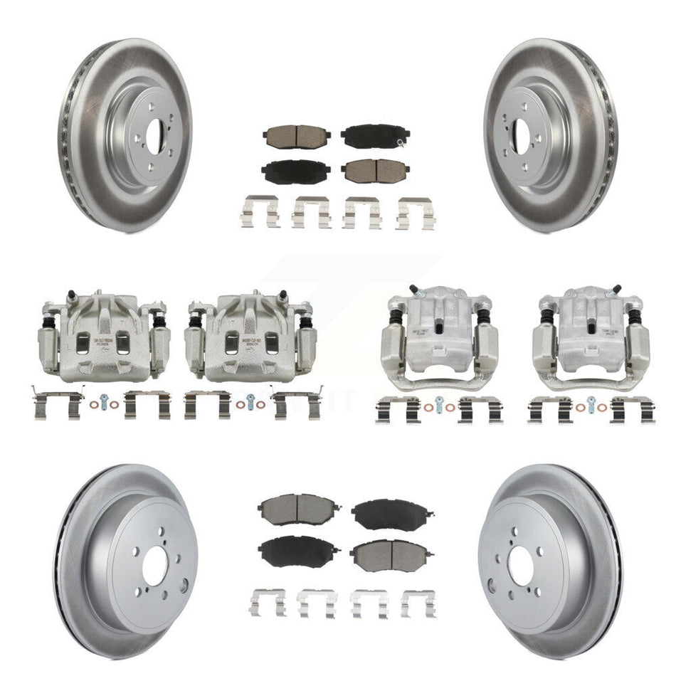 Front Rear Brake Caliper Coat Rotor And Ceramic Pad Kit (10Pc) For Subaru Outback Legacy KCG-100838C