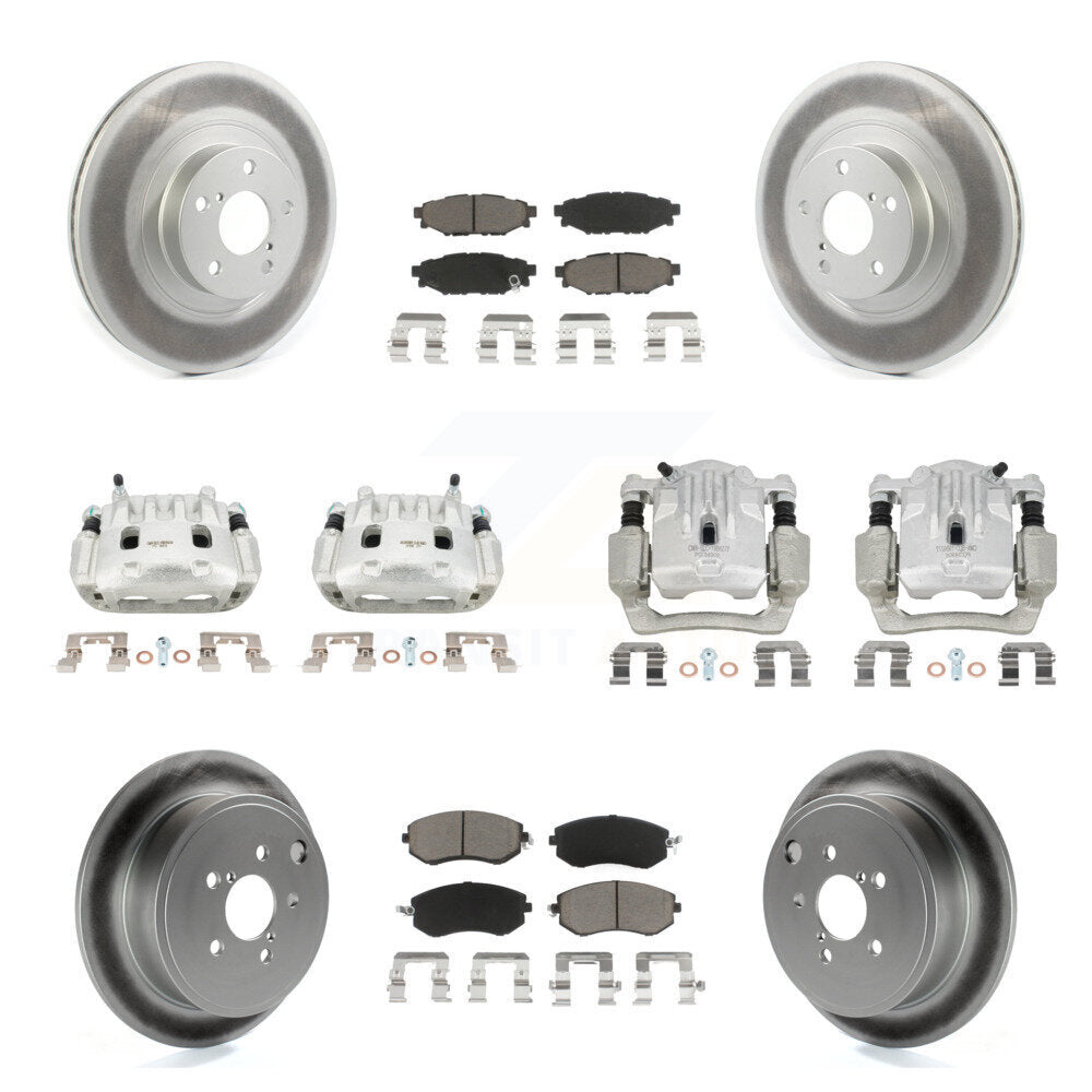 Front Rear Brake Caliper Coat Rotor And Ceramic Pad Kit (10Pc) For Subaru Outback Legacy KCG-100839C