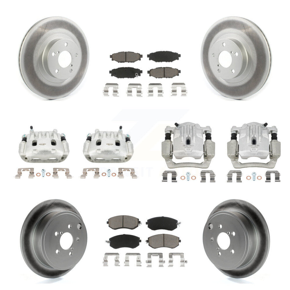 Front Rear Brake Caliper Coat Rotor And Ceramic Pad Kit (10Pc) For Subaru Outback Legacy KCG-100839C