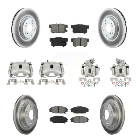 Front Rear Brake Caliper Coat Rotors & Semi-Metallic Pad Kit (10Pc) For Acura CSX Type-S KCG-100841S