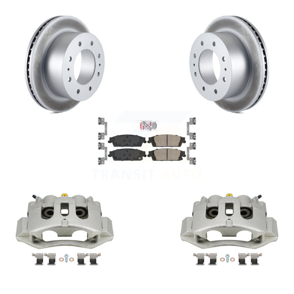 Rear Brake Caliper Coat Rotor & Ceramic Pad Kit For Chevrolet Suburban With 8 Lug Wheels KCG-100842N