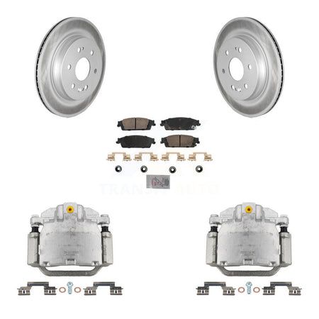 Rear Brake Caliper Coat Rotor Ceramic Pad Kit For Chevrolet Silverado 1500 LD GMC Sierra KCG-100843N