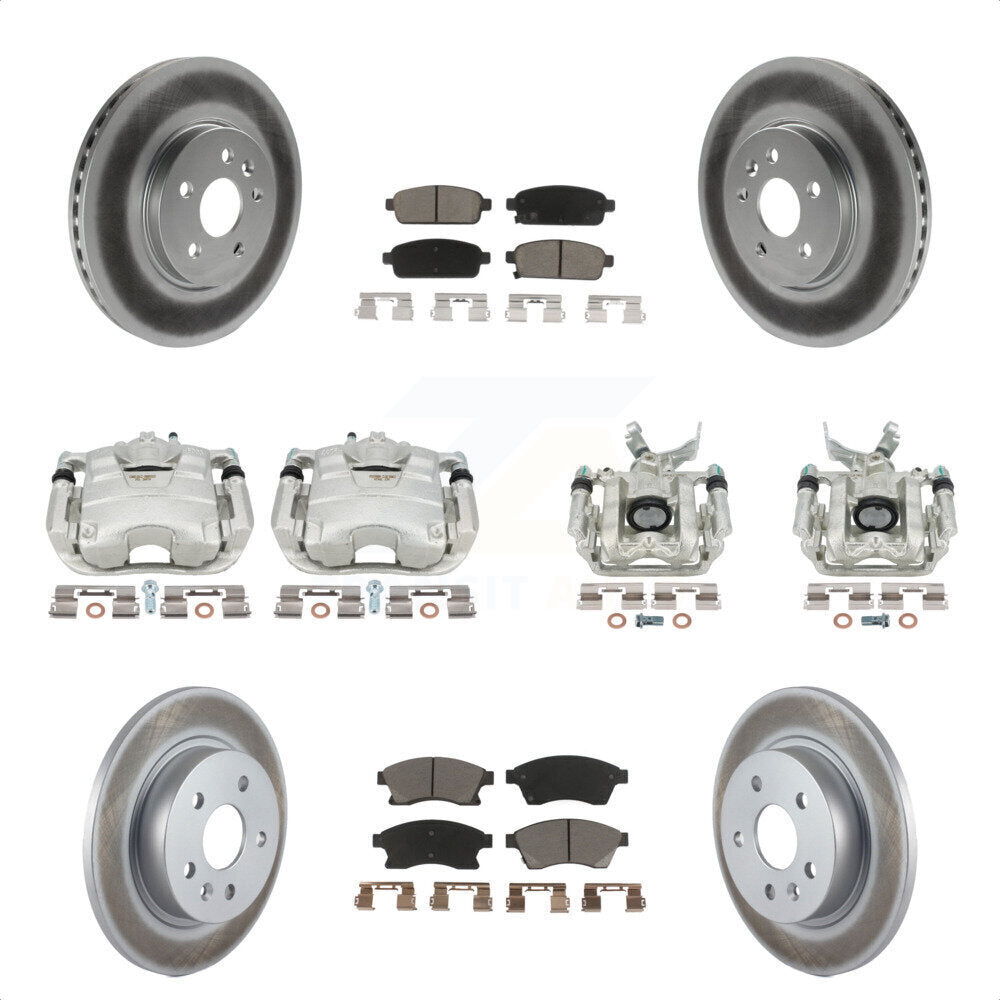 Front Rear Disc Brake Caliper Coated Rotors And Ceramic Pads Kit (10Pc) For 2013-2017 Buick Encore Chevrolet Trax KCG-100845C by Transit Auto