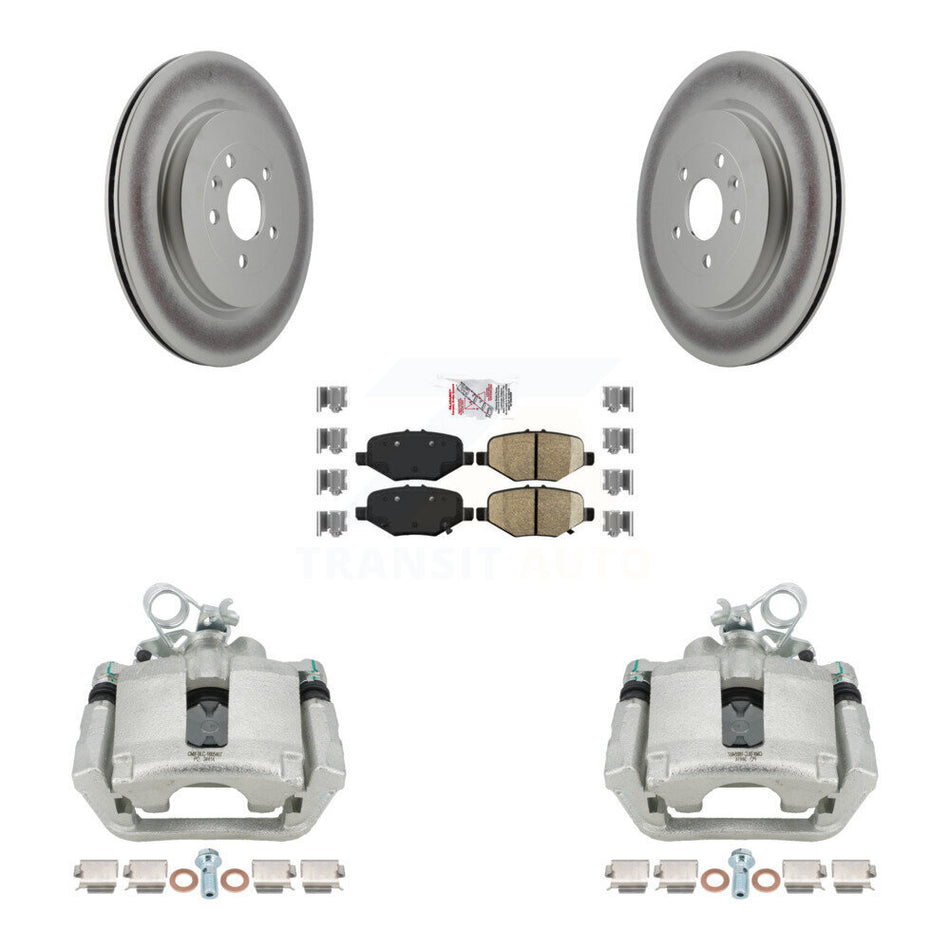 Rear Brake Caliper Coat Rotor Ceramic Pad Kit For Ford Explorer Flex Taurus Police Sedan KCG-100847N