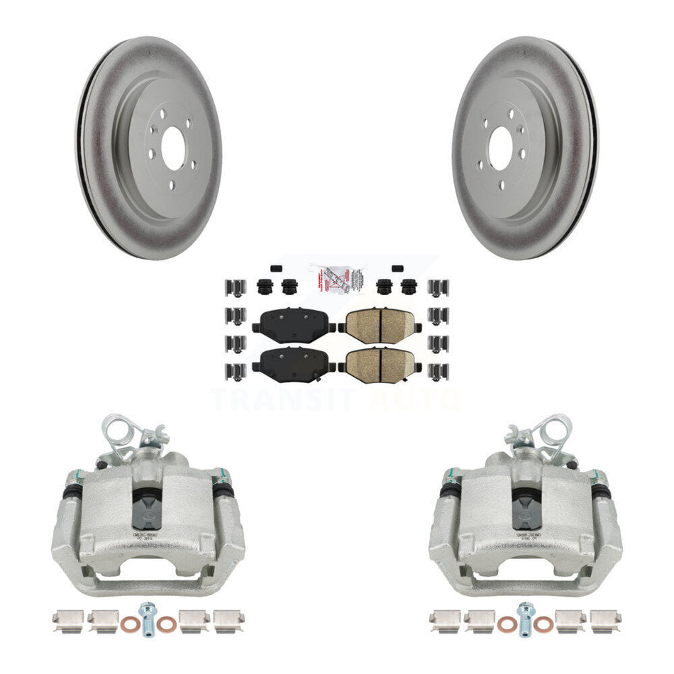 Rear Brake Caliper Coat Rotor Semi-Metallic Pad Kit For Ford Explorer Flex Taurus Police KCG-100848N