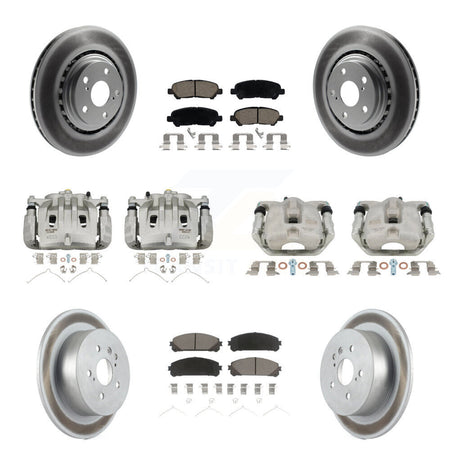 Front Rear Disc Brake Caliper Coat Rotors & Ceramic Pad Kit (10Pc) For Toyota Highlander KCG-100849C