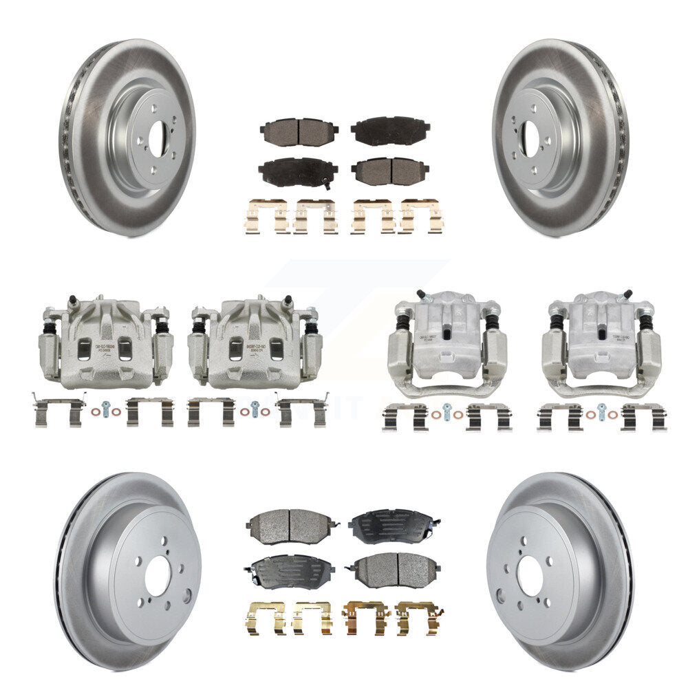 Front Rear Brake Caliper Coat Rotor And Ceramic Pad Kit (10Pc) For Subaru Outback Legacy KCG-100851T