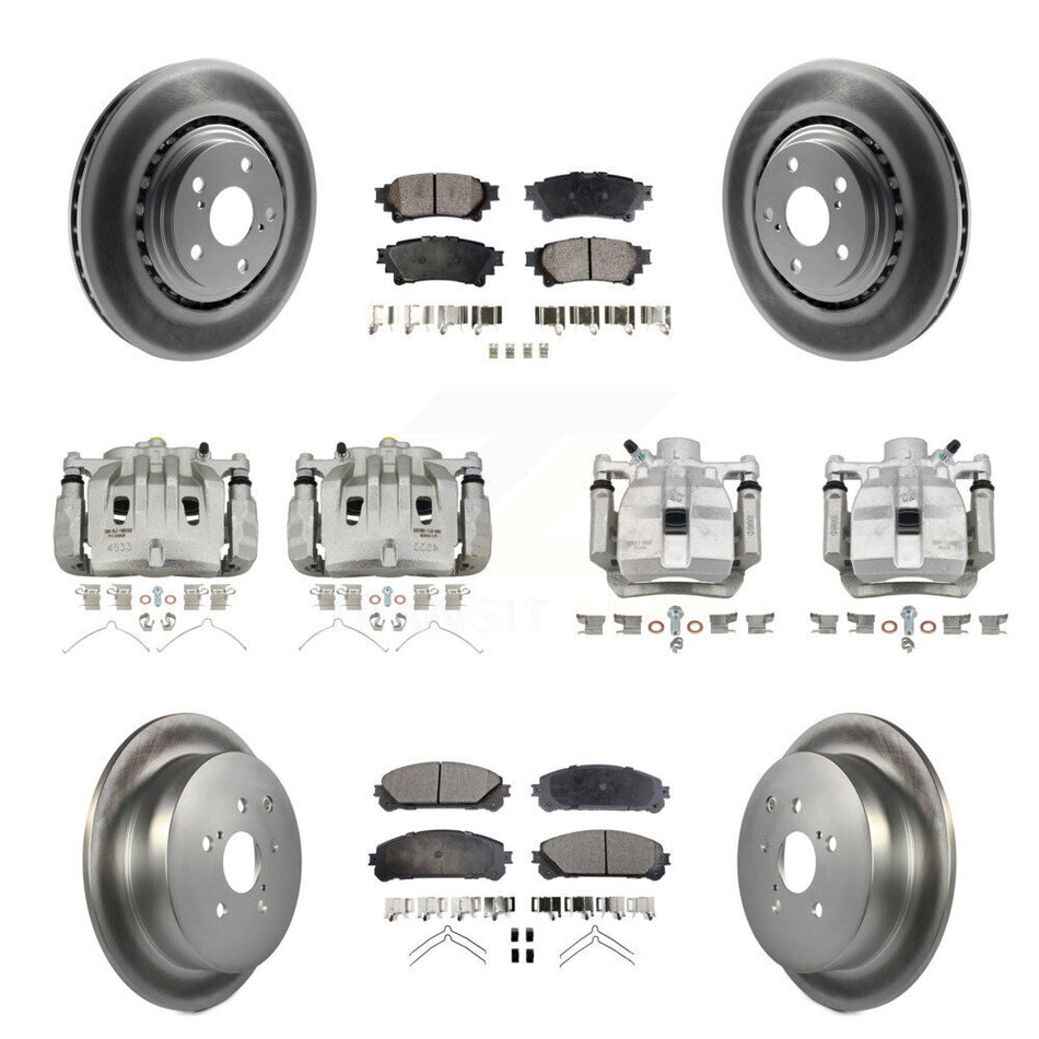 Front Rear Disc Brake Caliper Coat Rotor & Ceramic Pad Kit (10Pc) For Lexus RX350 RX450h KCG-100855T
